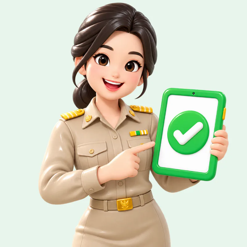 ครูตรวจผลบนแท็บเล็ตแล้วกดส่งถึงนักเรียน